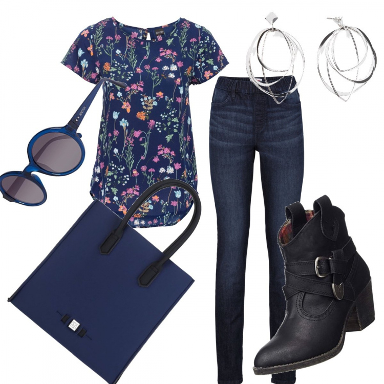 Outfit donna - Leggings + texani. Stile Basic per Tutti i giorni. Abbinamento con bluse, jeggings, jeans dritti, borse a mano, stivaletti texani, occhiali da sole.