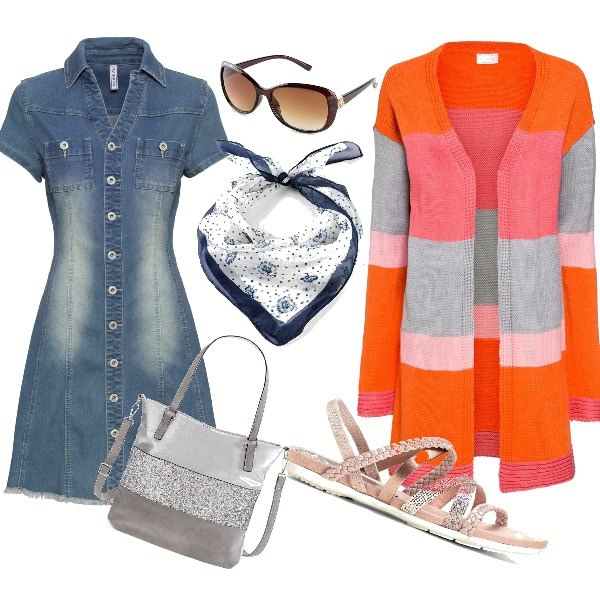 Outfit femme - Avril 2021 Bon Prix. Style Basique pour Tous les jours. Assortir avec robes longues, sandales à talon, gilets sans manche, foulards, sac cabas, lunettes de soleil.