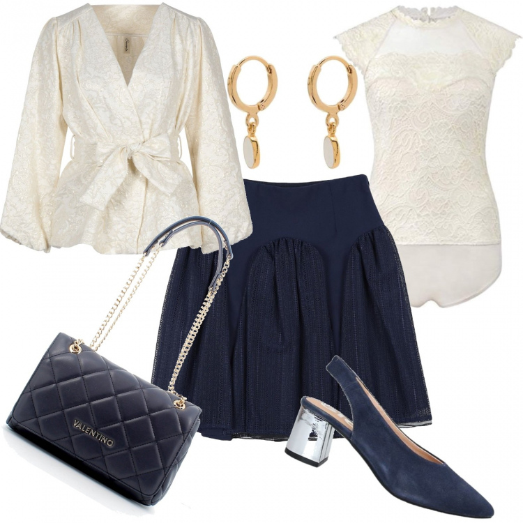 Outfit donna - Pasqua bon ton!. Stile Bon Ton per Cerimonia. Abbinamento con blazer, gonne longuette, décolleté, orecchini, borse a tracolla, body.