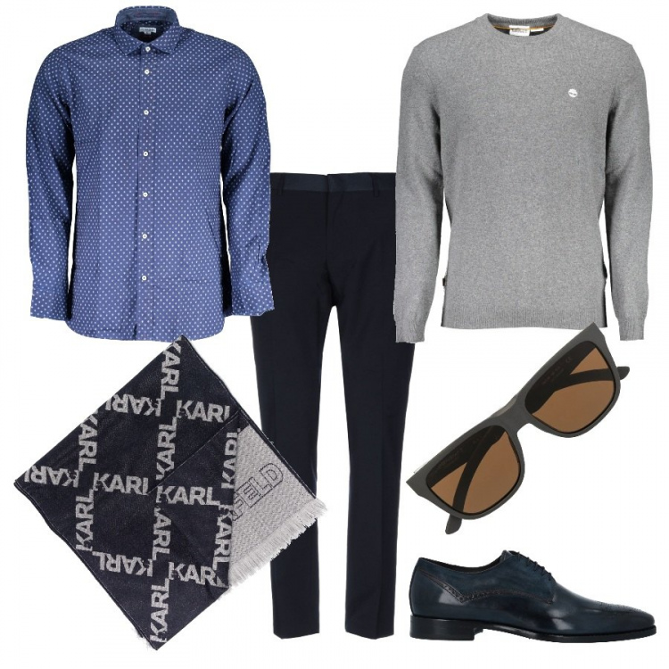 Outfit uomo - Sconto..d'aprile!. Stile Casual per Tutti i giorni. Abbinamento con sciarpe, occhiali da sole, pantaloni, scarpe stringate, maglioni, camicie.