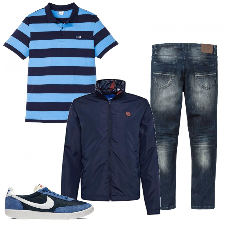 Outfit uomo - La polo a righe. Stile Casual per Tutti i giorni. Abbinamento con jeans slim fit, polo, sneakers, giacche.