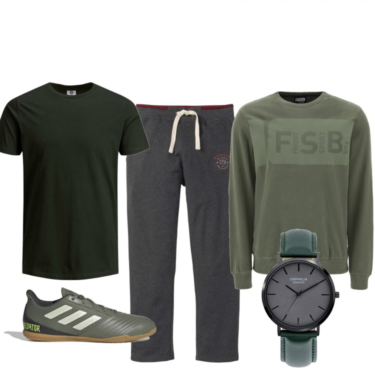 Outfit uomo - Urban #5480. Stile Urban per Tutti i giorni. Abbinamento con pantaloni, t-shirt, sneakers, felpe, orologi analogici.