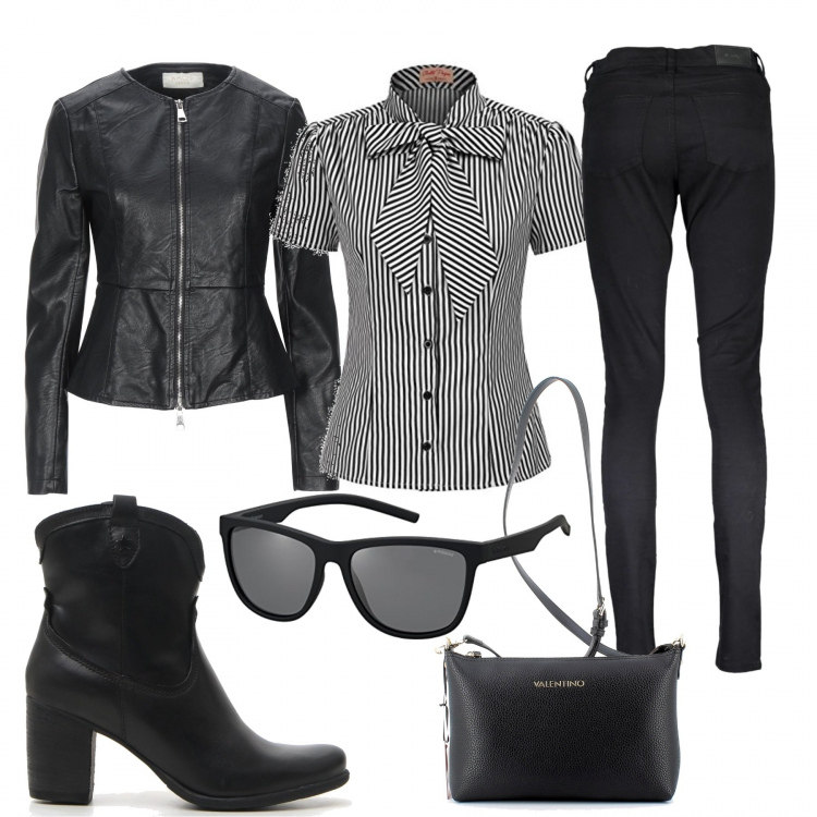 Outfit donna - Trendy #30587. Stile Trendy per Tutti i giorni. Abbinamento con cappotti, clutch, pantaloni, bluse, stivaletti, occhiali da sole.