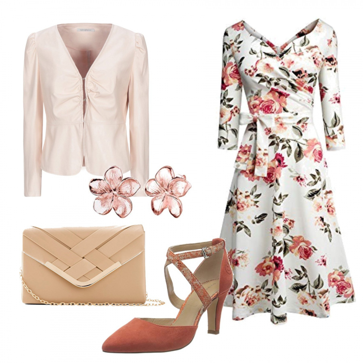 Outfit donna - Sono romantica. Stile Bon Ton per Serata fuori. Abbinamento con gonne, blazer, vestiti midi/longuette, scarpe col tacco, orecchini.