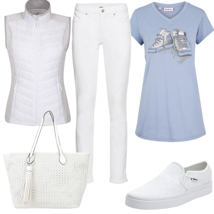 Outfit donna - Un gelato con Catia. Stile Urban per Tutti i giorni. Abbinamento con jeans skinny, maglieria, borse a mano, piumini, sneakers.