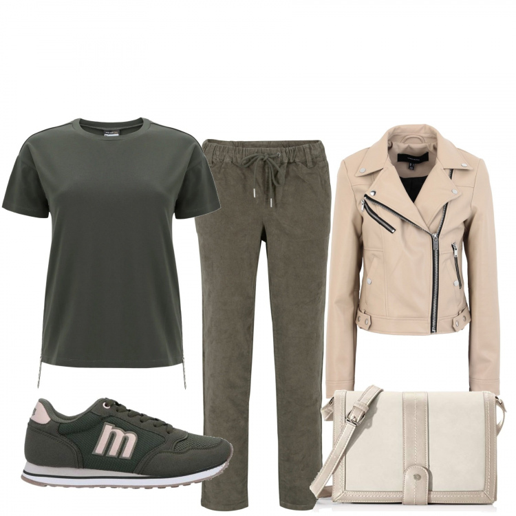 Outfit donna - Basic #20283. Stile Basic per Tutti i giorni. Abbinamento con pantaloni, sneakers, giacche, t-shirt, borse a tracolla.