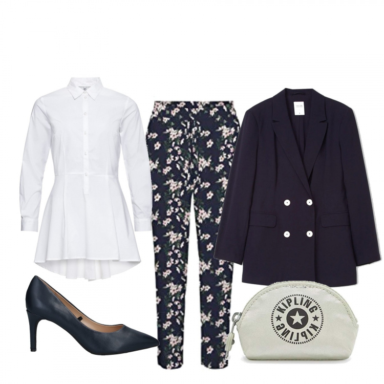 Outfit donna - Trendy #29006. Stile Trendy per Serata fuori. Abbinamento con camicie, décolleté, giacche, pantaloni, pochette.