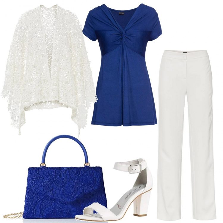 Outfit donna - Elegante. Stile Chic per Serata fuori. Abbinamento con maglieria, cappotti, pantaloni, sandali col tacco, borse a mano.