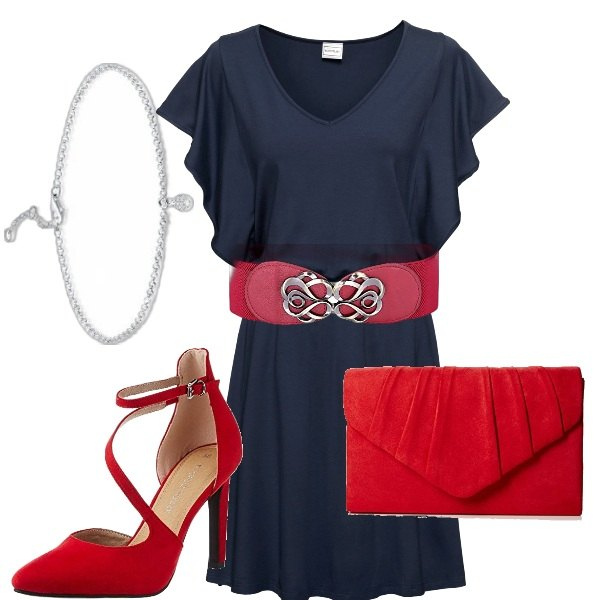Outfit femme - Baptême élégant. Style Chic pour Cérémonie. Assortir avec robes longues, ceintures, escarpins, pochette, bracelets.