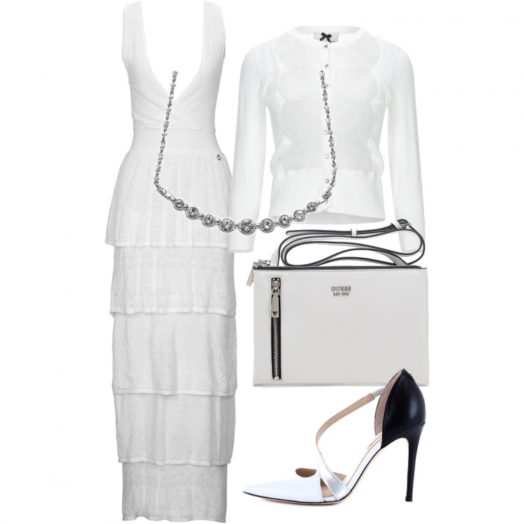 Outfit donna - Super chic. Stile Chic per Serata fuori. Abbinamento con borse a tracolla, vestiti midi/longuette, cardigans, décolleté, collane.