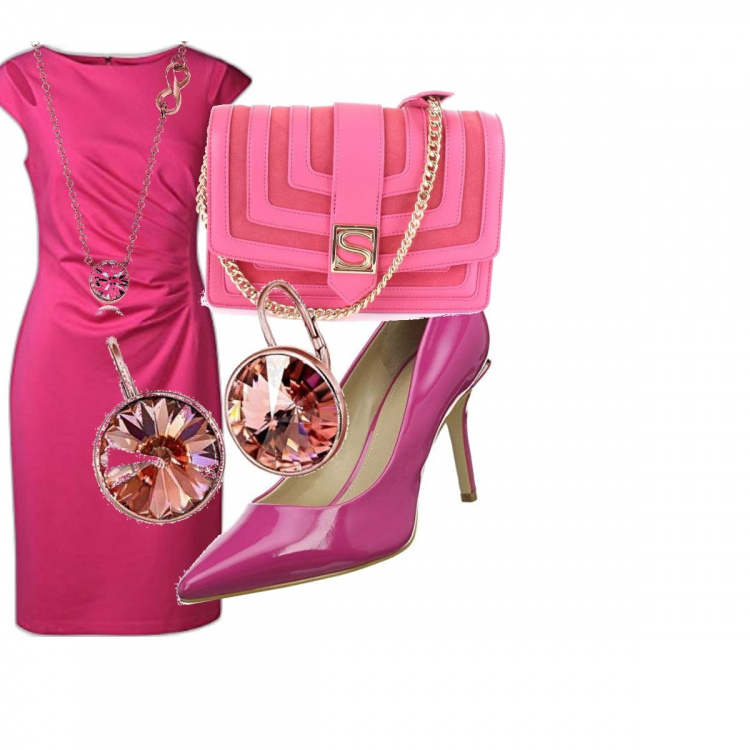 Outfit donna - Fluo style. Stile Bon Ton per Ufficio. Abbinamento con borse a tracolla, vestiti, décolleté, collane, orecchini.
