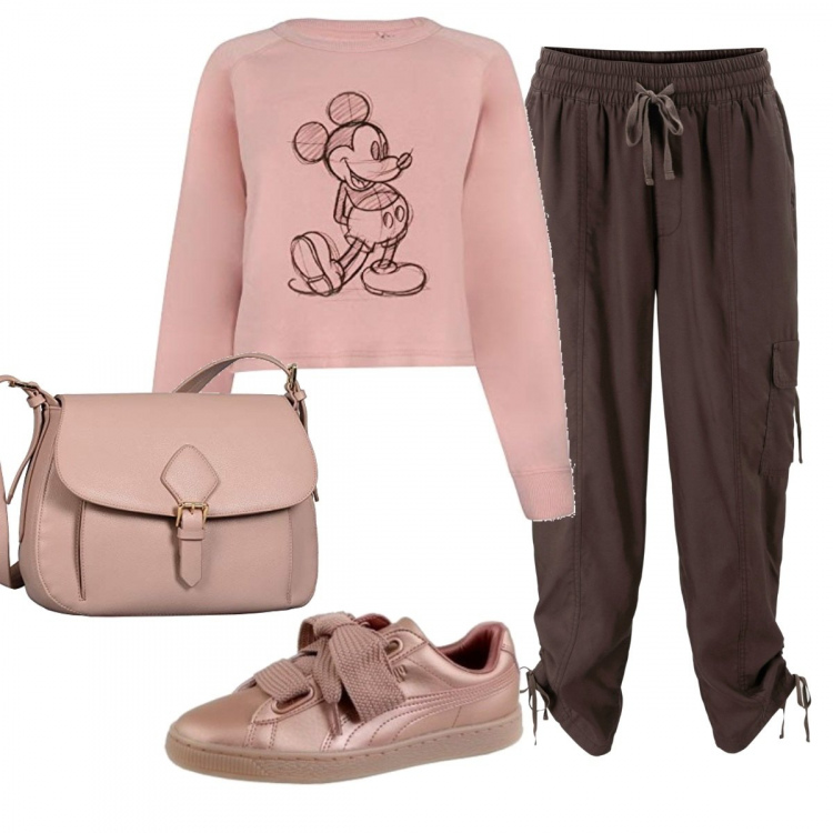Outfit donna - Casual #1963. Stile Casual per Tutti i giorni. Abbinamento con gonne longuette, sneakers, pullovers, borse a spalla.