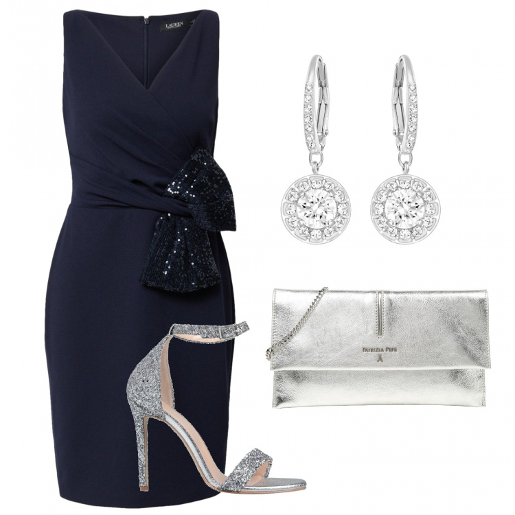 Outfit donna - Matrimonio chic. Stile Bon Ton per Cerimonia. Abbinamento con sandali col tacco, vestiti, pochette, orecchini.