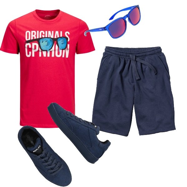 Outfit uomo - Casual #3099. Stile Casual per Tutti i giorni. Abbinamento con bermuda.