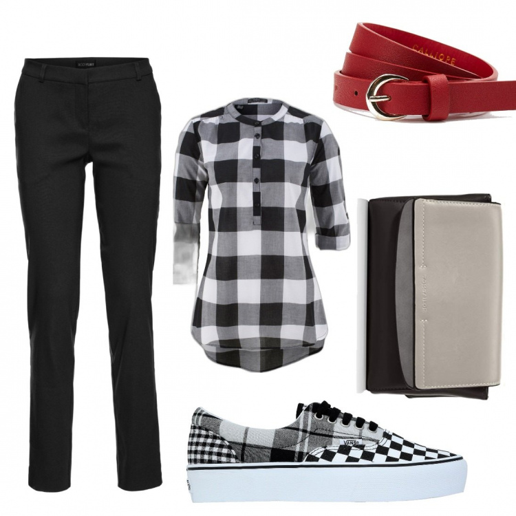Outfit donna - La camicia a quadri. Stile Preppy per Tutti i giorni. Abbinamento con pantaloni, bluse, sneakers, cinture, borse a spalla.