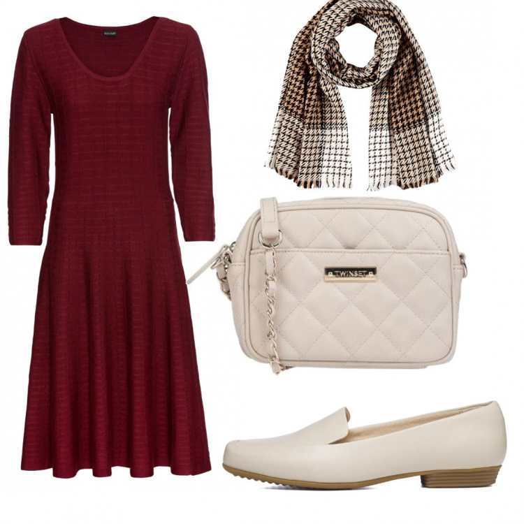 Outfit donna - Total look #1141925. Stile Preppy per Tutti i giorni. Abbinamento con borse a tracolla, vestiti, ballerine, sciarpe.