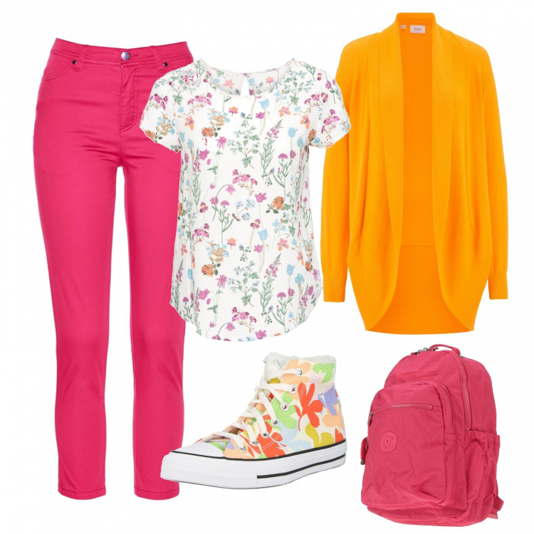 Outfit donna - Unbreakable Kimmy Schmidt. Stile Romantica per Tutti i giorni. Abbinamento con bluse, pantaloni, cardigans, zaini, sneakers alte.