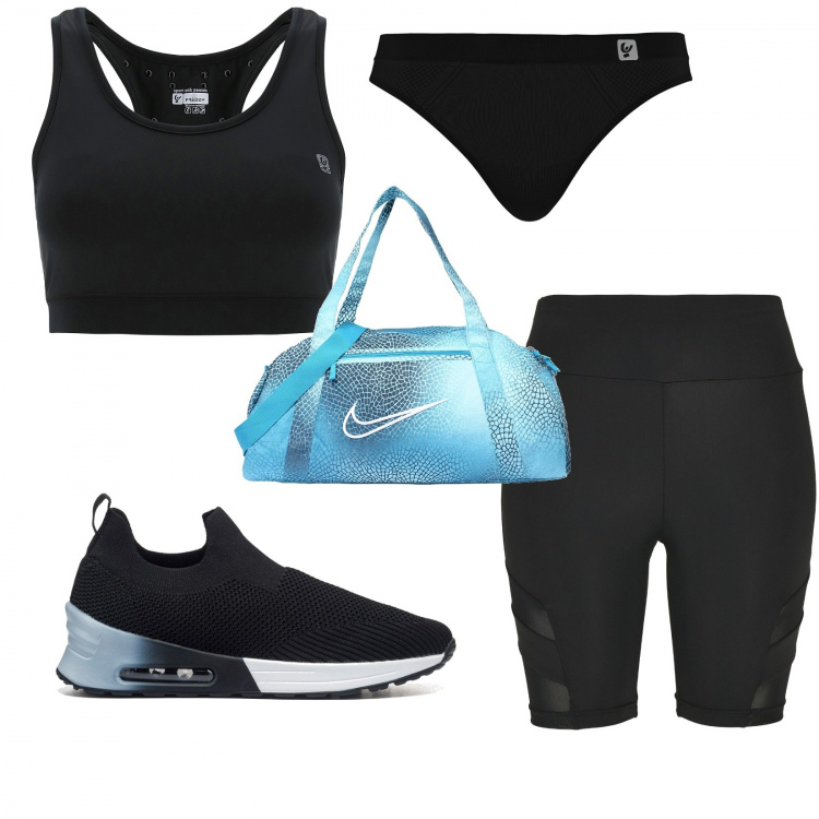 Outfit donna - Total look #1143549. per Sport. Abbinamento con perizomi, top, sneakers, leggings, borse sportive.