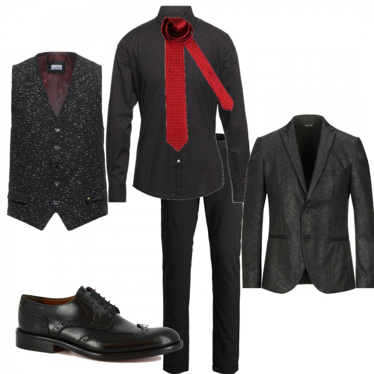 Outfit uomo - Festa di laurea. Stile Business/Elegante per Cerimonia. Abbinamento con giacche, gilet, camicie, scarpe stringate, pantaloni chino, cravatte.