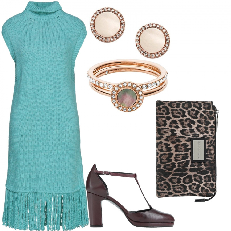 Outfit donna - Settembre basic chic. Stile Basic per Serata fuori. Abbinamento con vestiti midi/longuette, décolleté, borse a mano, anelli, orecchini.