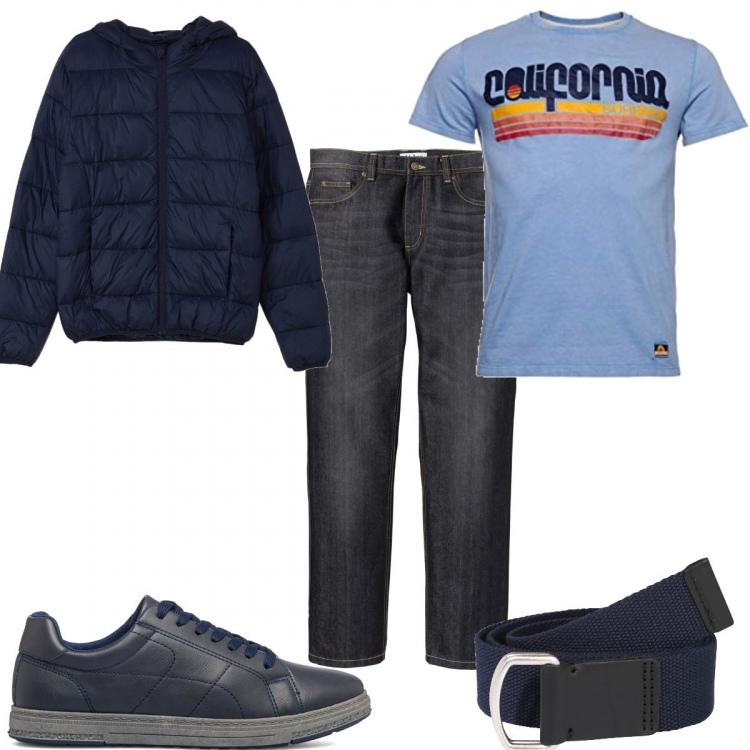 Outfit uomo - Jeans tutti i giorni. Stile Trendy per Tutti i giorni. Abbinamento con jeans dritti, giacche, sneakers, t-shirt, cinture.