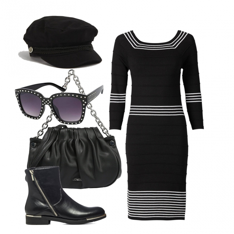 Outfit donna - Very english..... Stile Urban per Tutti i giorni. Abbinamento con vestiti, cappelli con visiera, stivaletti, borse a tracolla, occhiali da sole.