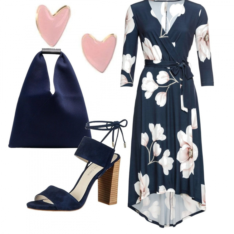 Outfit donna - Trendy #40808. Stile Trendy per Serata fuori. Abbinamento con vestiti lunghi, orecchini, borse tote, scarpe col tacco.