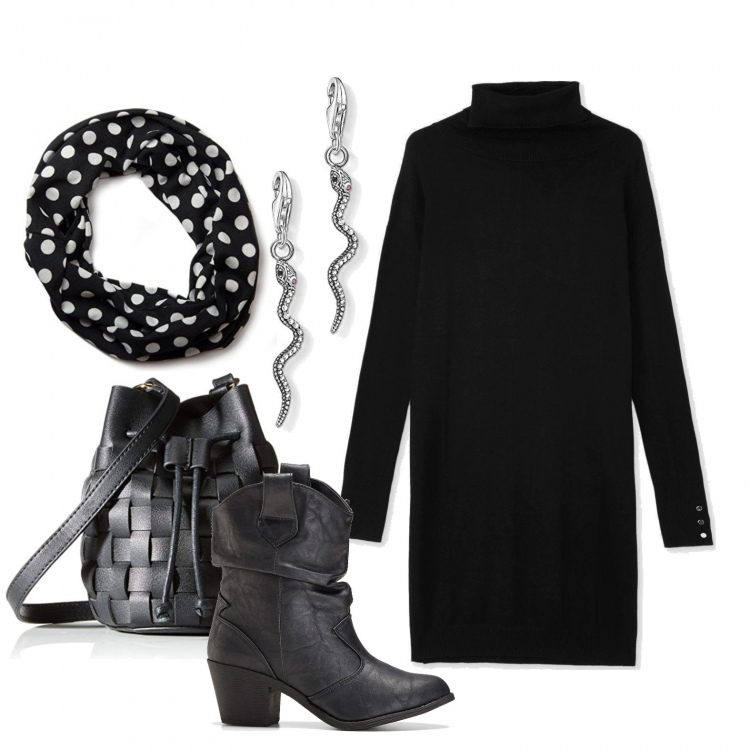 Outfit donna - Fresco ma non mi fermo. Stile Basic per Tutti i giorni. Abbinamento con stivaletti texani, vestiti, pochette, foulard, braccialetti.