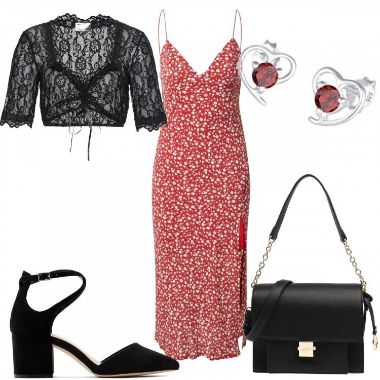 Outfit donna - Pizzo glamour. Stile Glamour per Cerimonia. Abbinamento con camicie, décolleté, vestiti, orecchini, borse a mano.