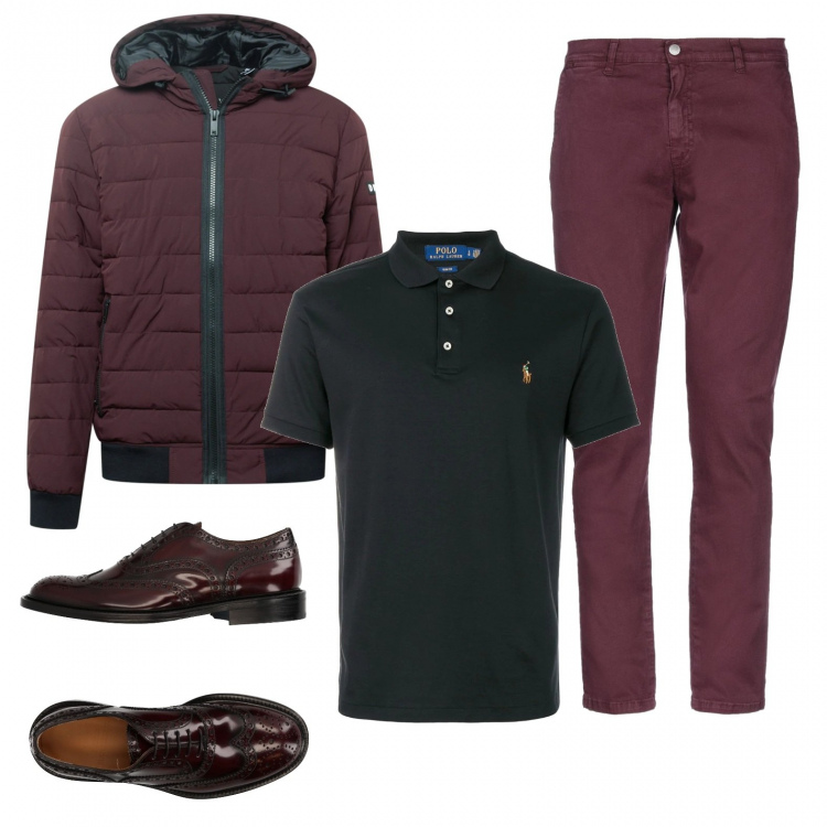 Outfit uomo - Di stile. Stile Casual per Ufficio. Abbinamento con polo, scarpe stringate, pantaloni, giacche.
