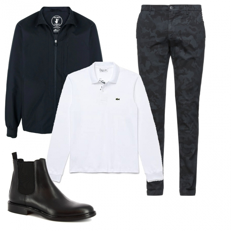 Outfit uomo - Ufficio e non solo. Stile Casual per Tutti i giorni. Abbinamento con stivali e stivaletti, giacche, pantaloni, polo.