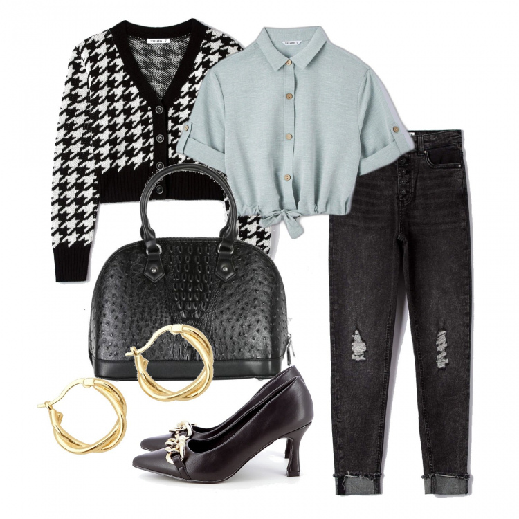 Outfit donna - Terranova lancia la nuova linea curvy!. Stile Trendy per Tutti i giorni. Abbinamento con jeans, camicie a manica corta, cardigans, borse a mano, décolleté, orecchini.