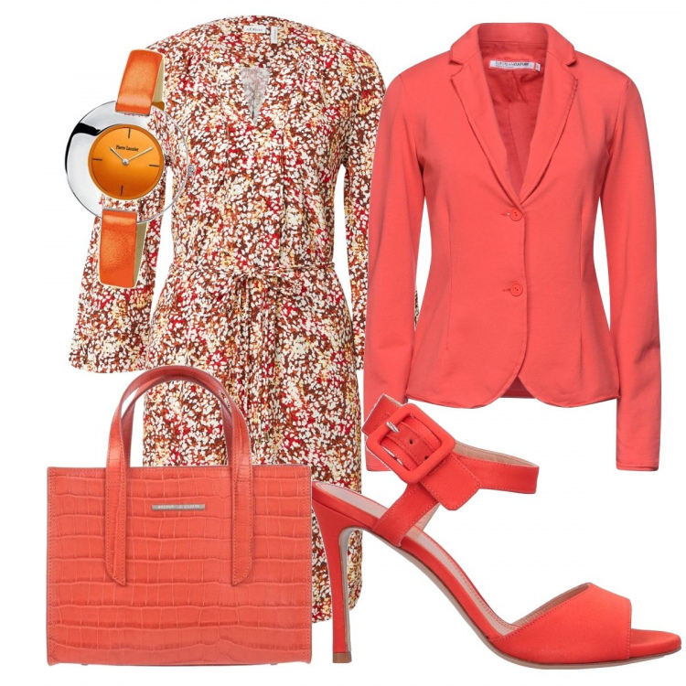 Outfit donna - Total look #1161284. Stile Casual chic per Serata fuori. Abbinamento con borse a mano, sandali in pelle, blazer, orologi, vestiti.
