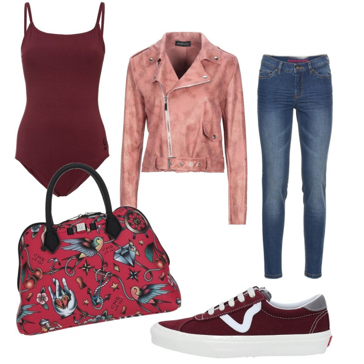 Outfit donna - Total look #1162221. Stile Basic per Tutti i giorni. Abbinamento con jeans skinny, sneakers, giacche, borse a mano, body.