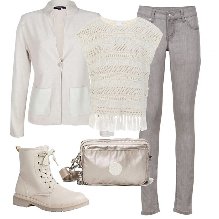 Outfit donna - Casual #9193. Stile Casual per Tutti i giorni. Abbinamento con jeans skinny, pullovers, cardigans, stivali, borse a tracolla.