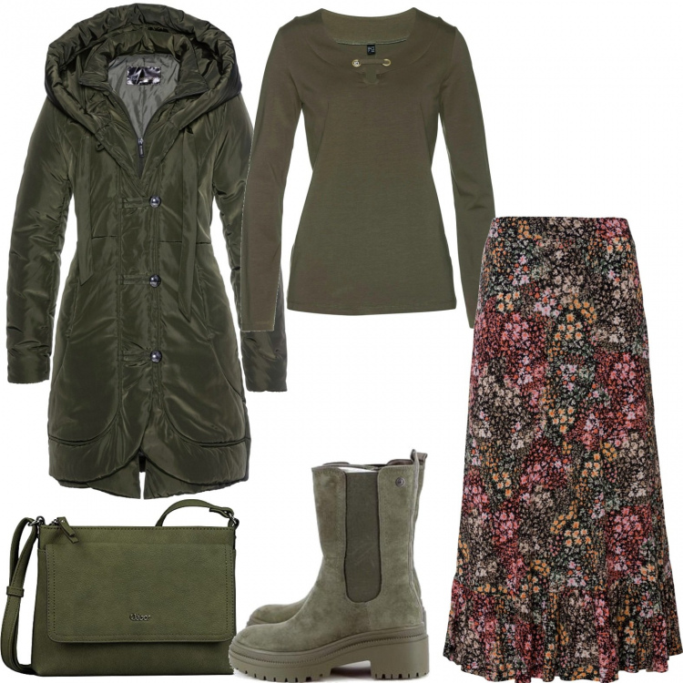 Outfit donna - Curvy con la gonna. Stile Trendy per Ufficio. Abbinamento con blazer, gonne, maglieria, stivaletti, borse a cartella.