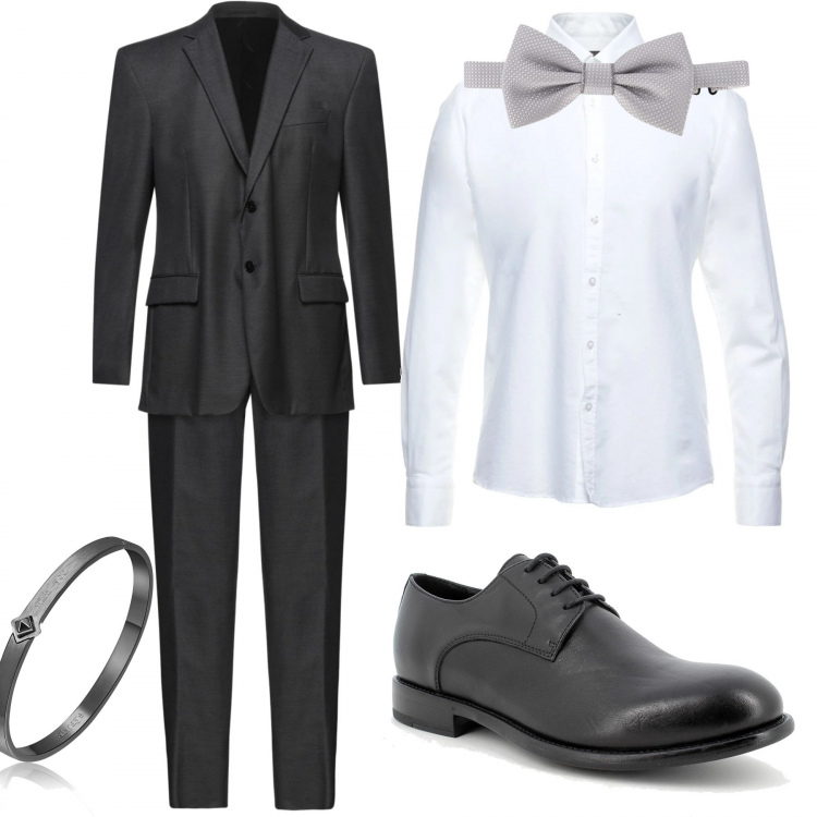 Outfit uomo - Total look #1175387. Stile Business/Elegante per Serata speciale. Abbinamento con braccialetti, scarpe stringate, papillon, camicie, abiti.