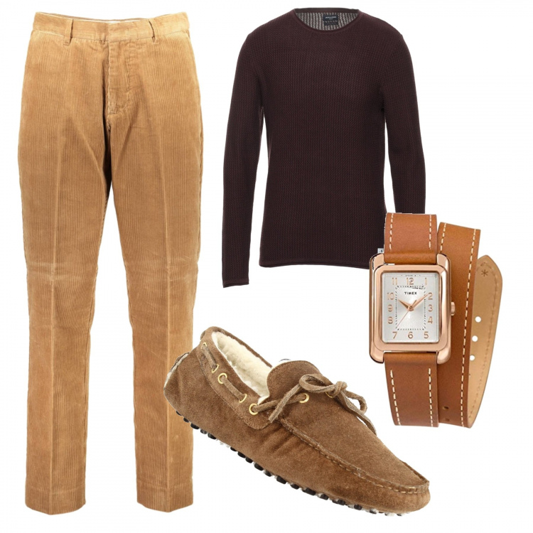 Outfit uomo - Total look #1181510. Stile Casual per Tutti i giorni. Abbinamento con scarpe stringate, pullovers, orologi, pantaloni.