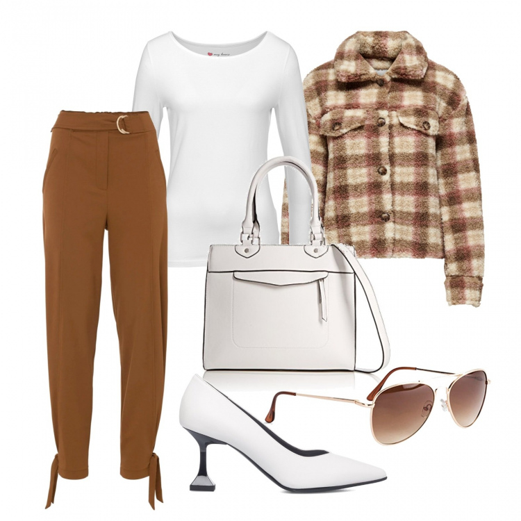 Outfit donna - Caviglie annodate. Stile Casual chic per Tutti i giorni. Abbinamento con t-shirt sportive, occhiali da sole, pantaloni, décolleté, giacche, borse a mano.