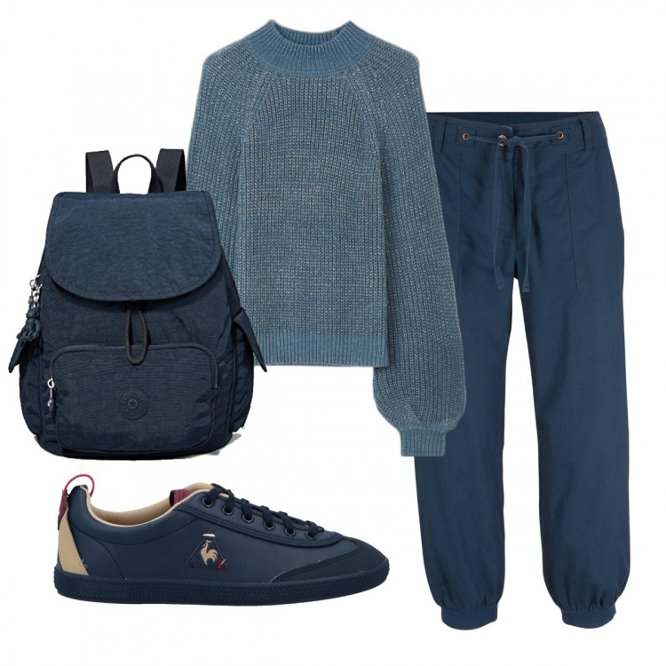 Outfit donna - Basic #32452. Stile Basic per Tutti i giorni. Abbinamento con pantaloni capri, sneakers, pullovers, zaini.