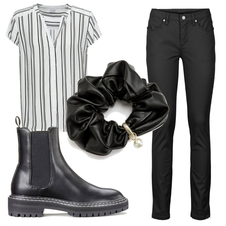 Outfit femme - Baby girl. Style Tendance pour Tous les jours. Assortir avec jeans, chemises à manches courtes, bottes, bracelets.