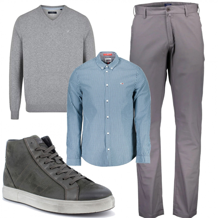 Outfit uomo - Total look #1193987. Stile Casual per Tutti i giorni. Abbinamento con sneakers, pantaloni, camicie, pullovers.
