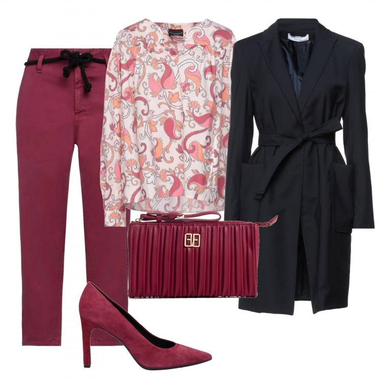 Outfit donna - Total look #1199116. Stile Chic per Serata fuori. Abbinamento con clutch, pantaloni, décolleté, bluse, cappotti.