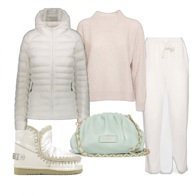 Outfit donna - Outfit spotry in color pastello. Stile Sporty chic per Tutti i giorni. Abbinamento con giacche, maglieria, eskimo, pantaloni, clutch.