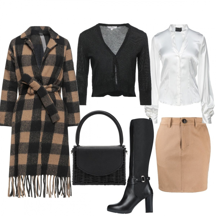 Outfit donna - Thanks God is friday, black friday!. Stile Bon Ton per Tutti i giorni. Abbinamento con minigonne, camicie, cappotti, stivali, cardigans, borse a mano.