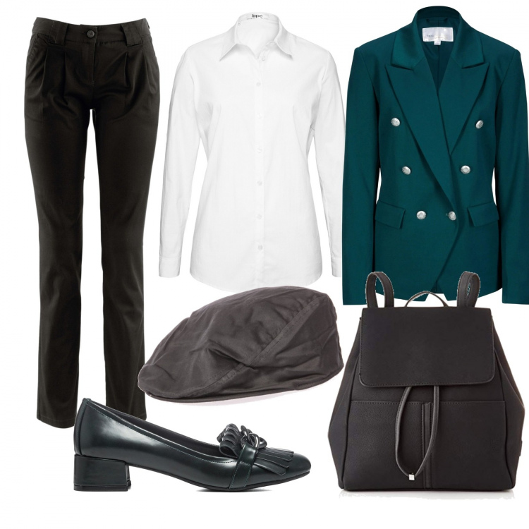 Outfit donna - Mannish. Stile Mannish per Tutti i giorni. Abbinamento con pantaloni chino, camicie, blazer, mocassini, cappelli, zaini.