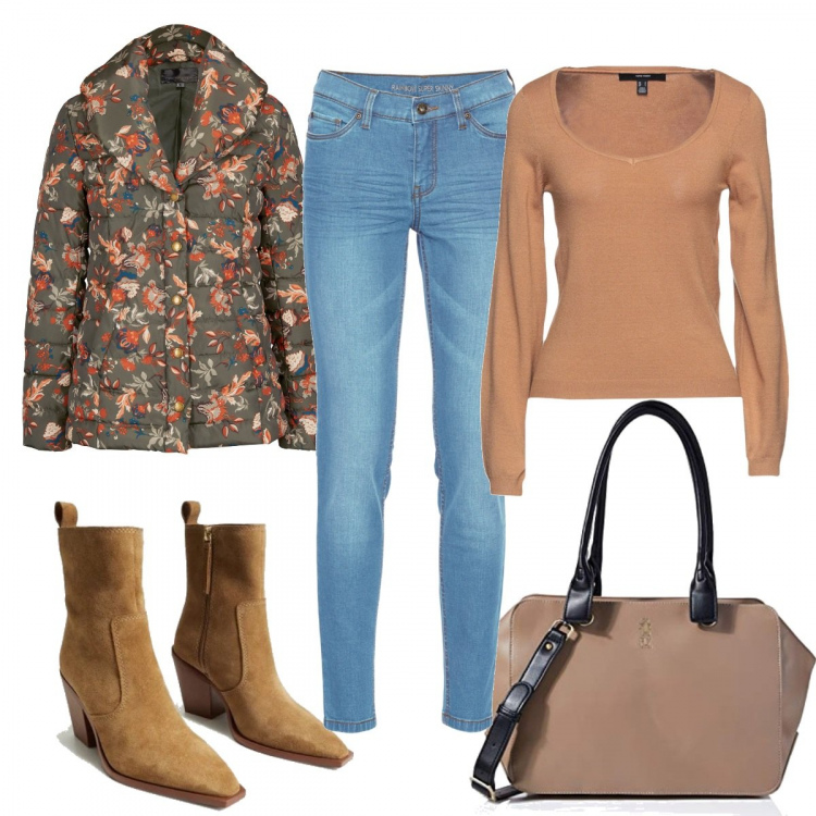 Outfit donna - La giacca, romantica. Stile Romantica per Tutti i giorni. Abbinamento con jeans skinny, giacche, pullovers, stivaletti, borse a mano.