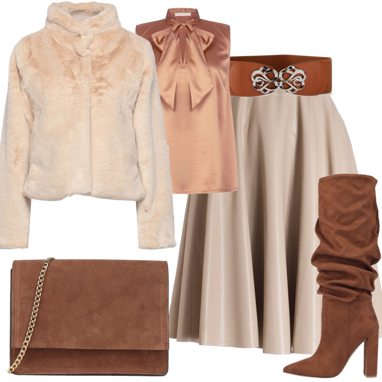 Outfit donna - The for two. Stile Bon Ton per Tutti i giorni. Abbinamento con cinture, stivali, cappotti, borse a tracolla, top, gonne longuette.