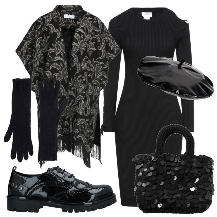 Outfit donna - Yoox Black Friday - Urban con brio. Stile Urban per Tutti i giorni. Abbinamento con vestiti corti, cappotti, scarpe stringate, borse a mano, cappelli, guanti.