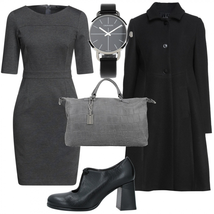 Outfit donna - 1531. BlackFriday a due colori base. Stile Bon Ton per Serata fuori. Abbinamento con vestiti corti, cappotti, scarpe stringate, borse a mano, orologi.